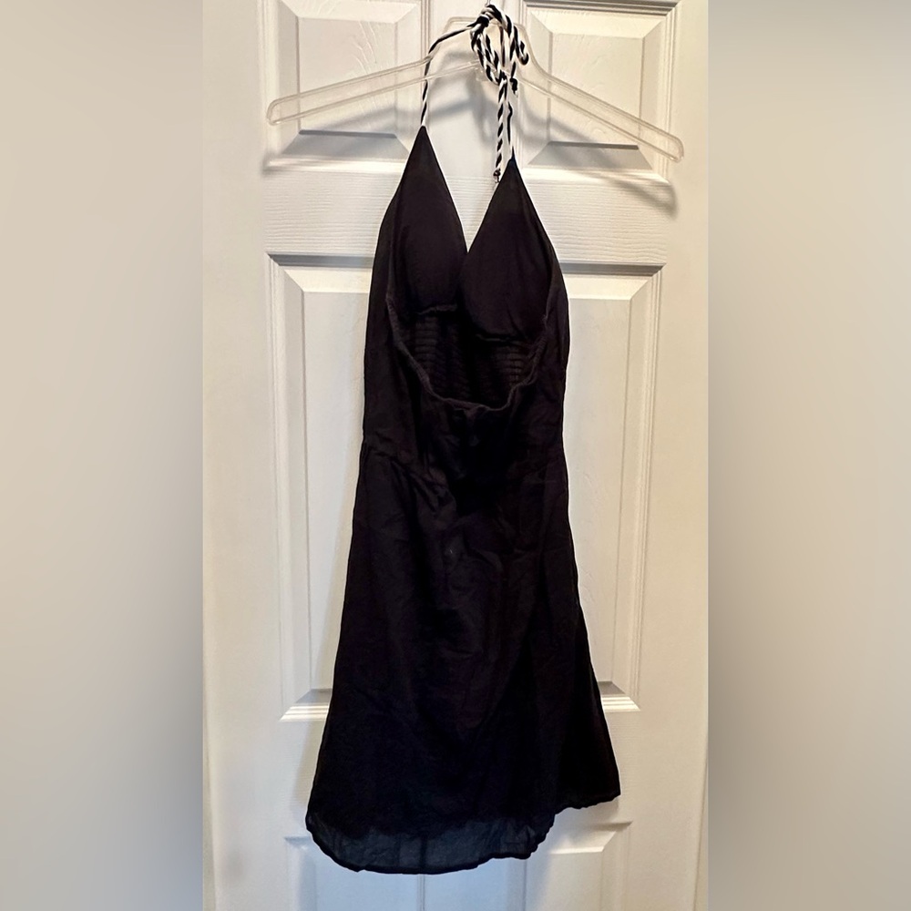 Y2K Passport sexy Black Backless Halter Dress  Halter Tie 100% cotton
